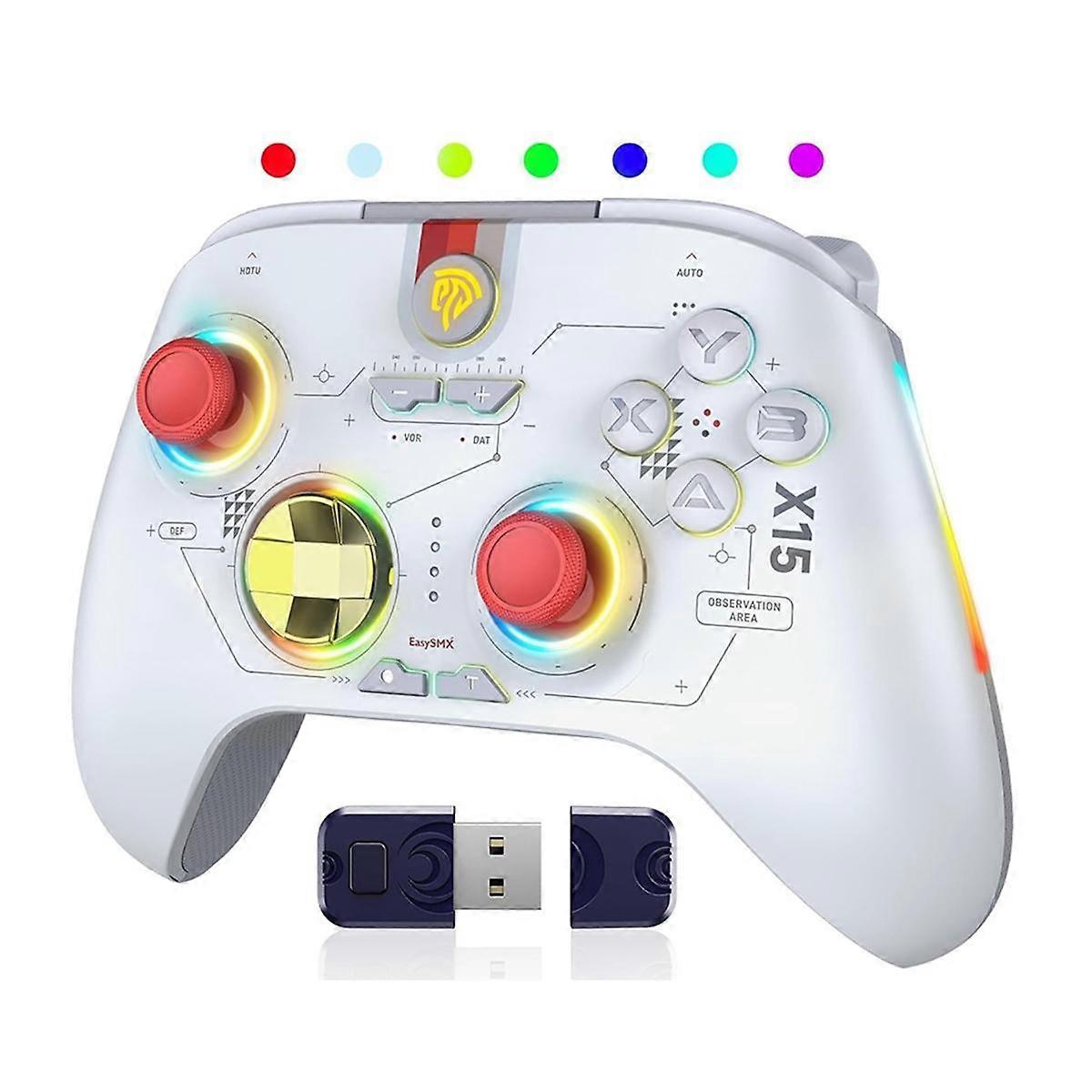 X15 Wireless Bluetooth Controller with Hall Joysticks/Hall Triggers/RGB Light for Steam and Switch