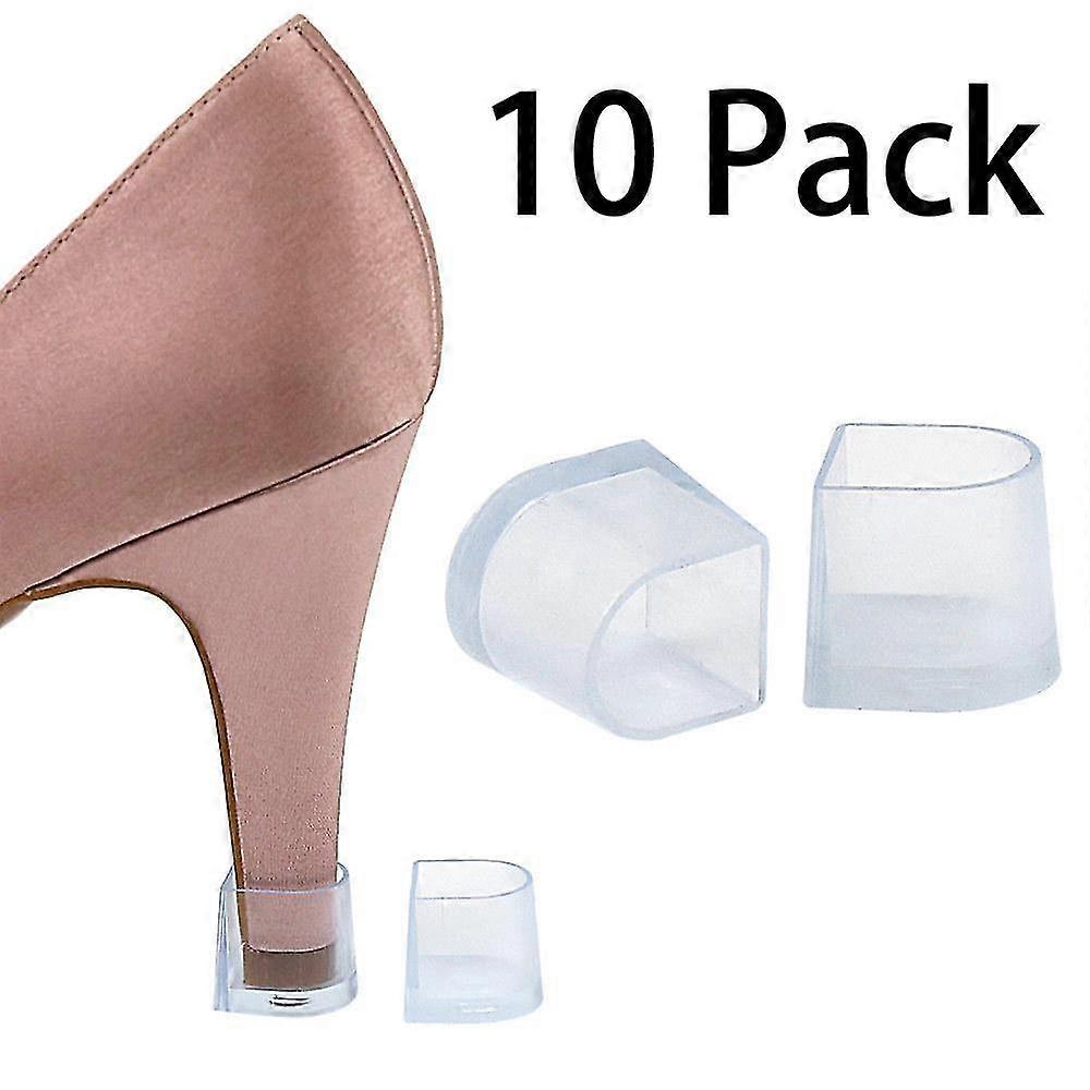 Clear 15-16mm Heel Cap Protector Replacement Tips For High Heel Shoes And Stiletto - Anti-slip And For Grass - (5 Pairs, Xl)