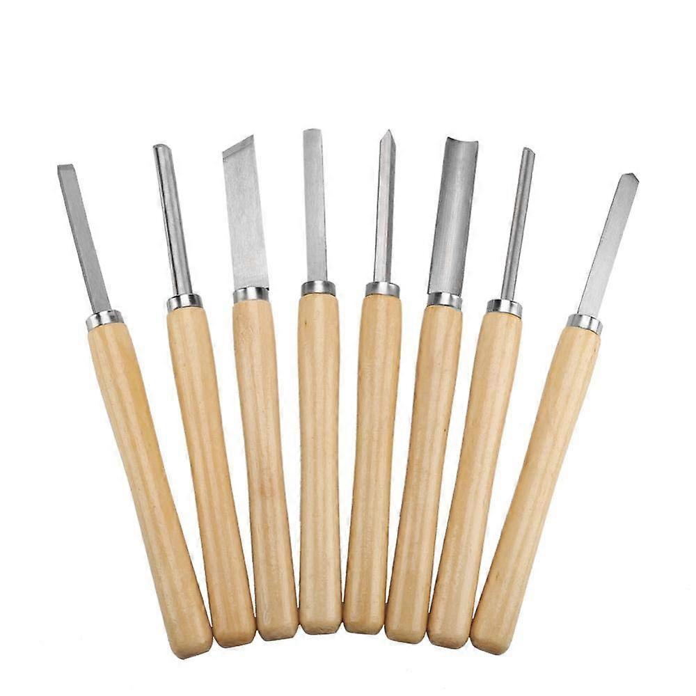 Wood Chisel Set of 8 Woodworking Chisels Turning Tools Oblique Wood Gouge Parting