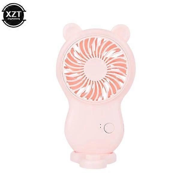 Powered Hand Fans 2023 Cute Bear Handheld Pocket Mini Small Fan Portable with Stand USB Charging Fan Air Conditioner Handheld Creative Outdoor Fan