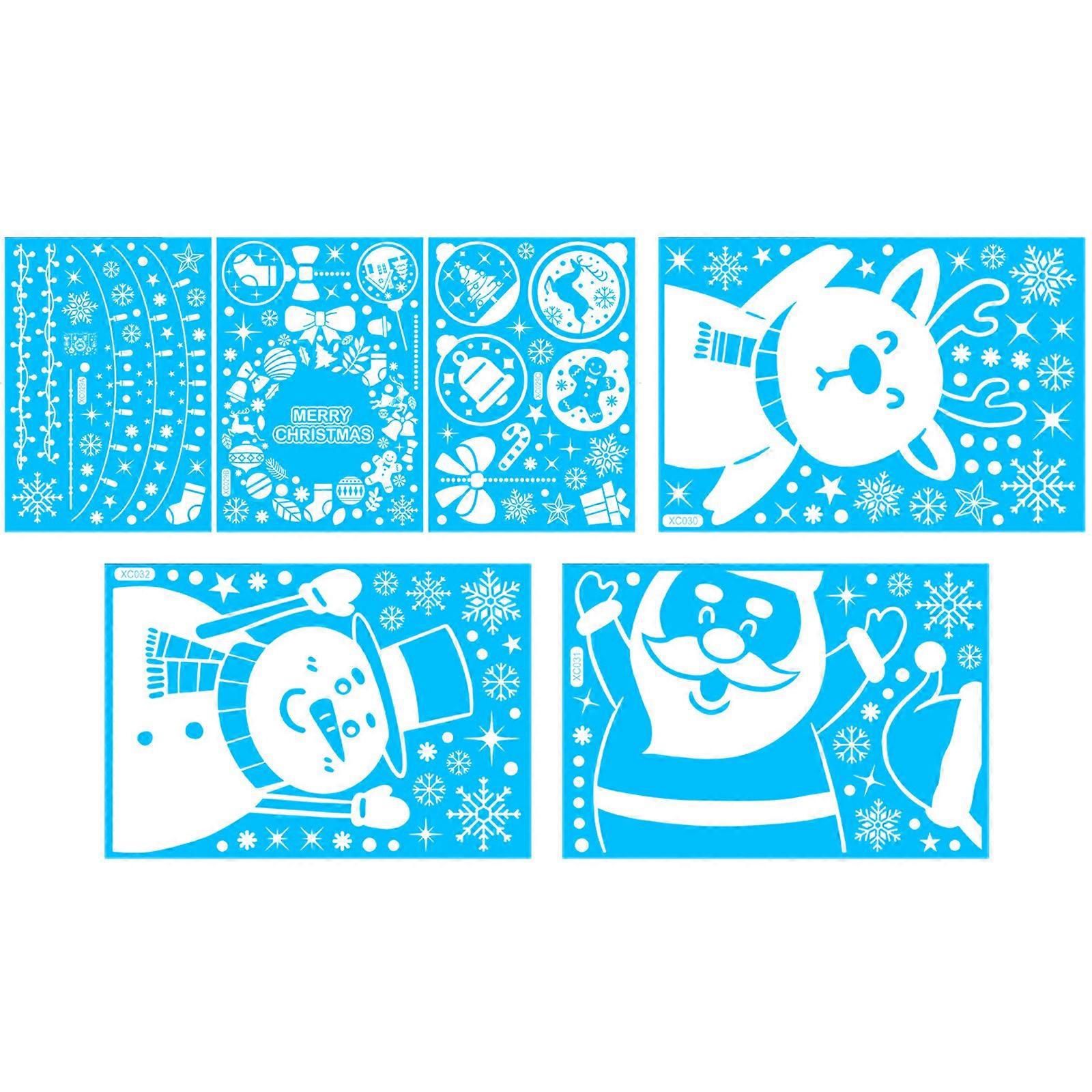 Christmas Window Stickers Large Xmas Window Stickers Scene Snowman Reindeer