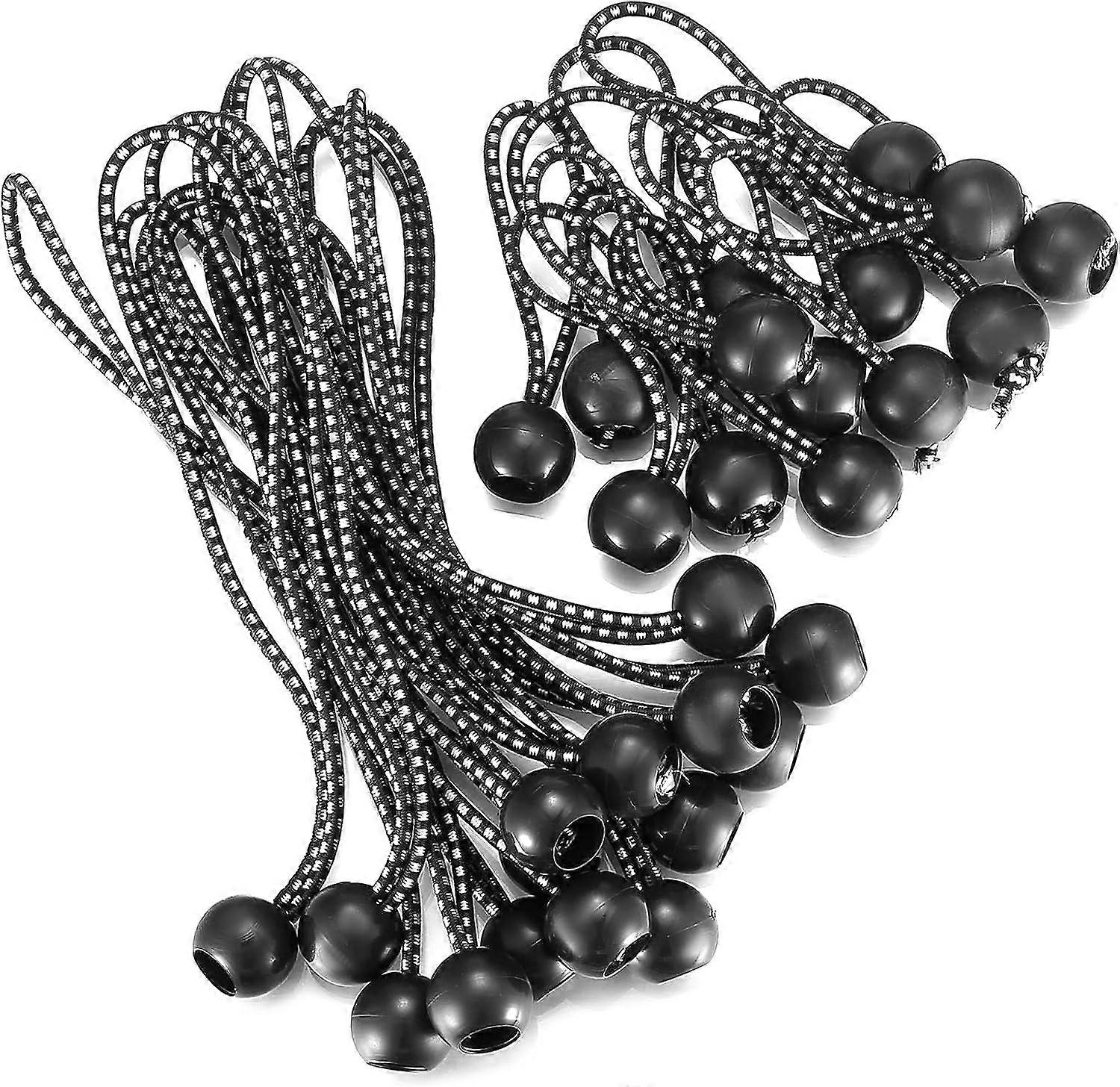 30 bungee cords with balls, waterproof cloth bungee balls, multi-functional elastic binding straps for outdoor hiking and camping accessories