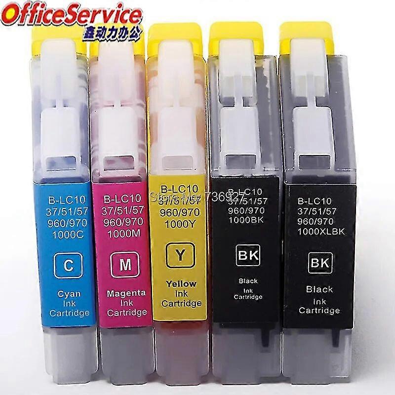 Hochwertige 5X kompatible Tintenpatrone LC10 LC37 LC51 LC57 LC960 LC970 LC1000 für Brother DCP-130C DCP-135C MFC-235C MFC-240C Drucker