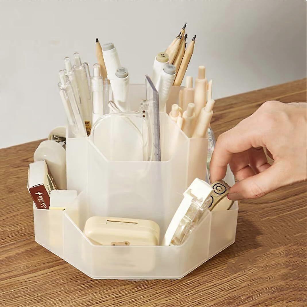 Rotating Pen Holder Rotating Desk Organizer with 9 Compartment