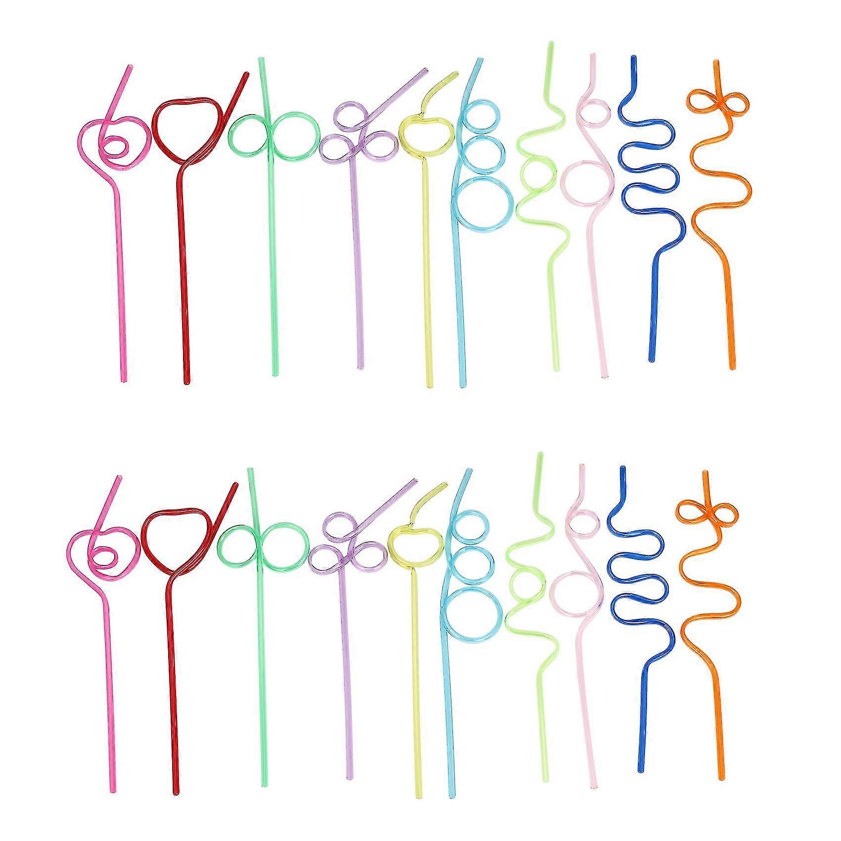 100x Crazy Loop Strohhalme, verrückte dumme bunte wiederverwendbare Trinkhalme Mega Pack BPA und Pfoa frei
