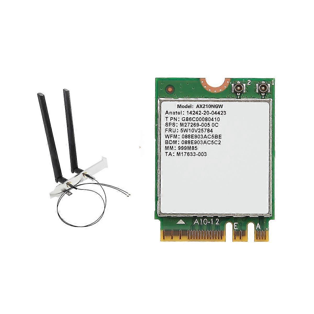 Ax210ngw Wifi Card With Antenna Wifi 6e Bluetooth 5.2 2.4ghz 5ghz 3000mbps M.2 Wireless Adapter 802
