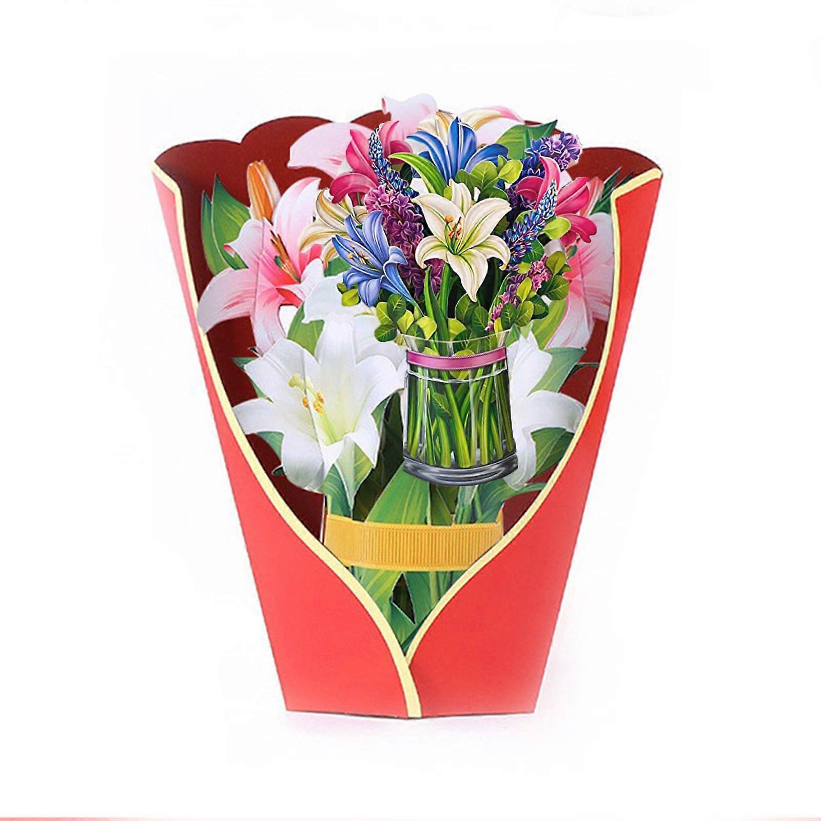 Paper Pop Up Cards, Field of Daisies, 12 inch Life Sized Forever Flower Bouquet 3D Popup Greeting Cards with Note Card and Envelope