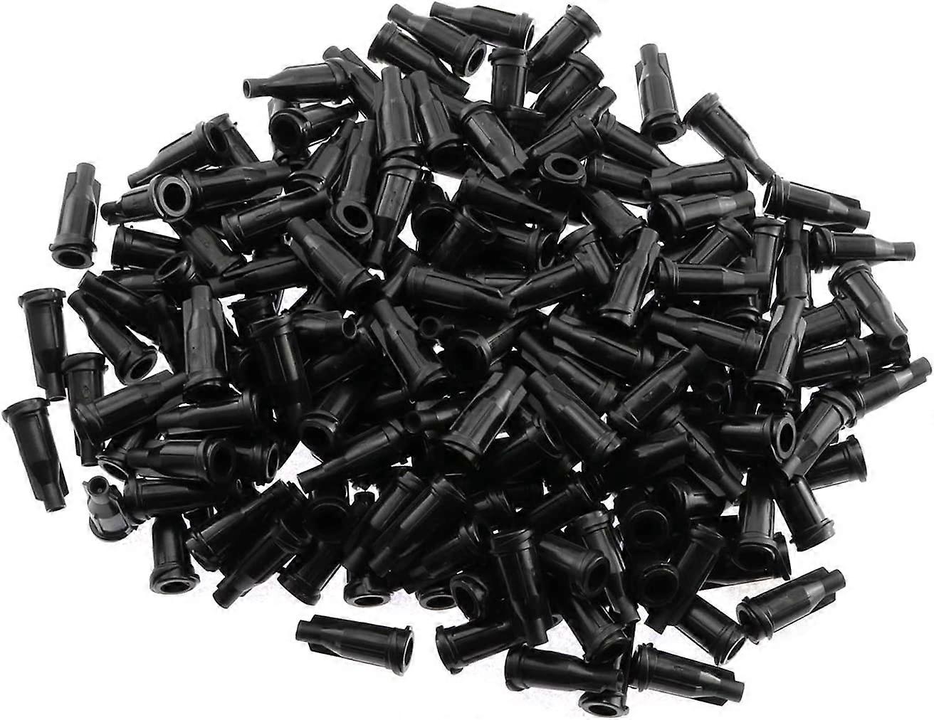 Dispensing syringe barrel transparent bayonet sealing cap (black) 200 pcs (D-583-A)