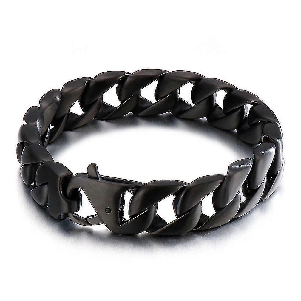 Pulsera de acero inoxidable negro sin salpicaduras
