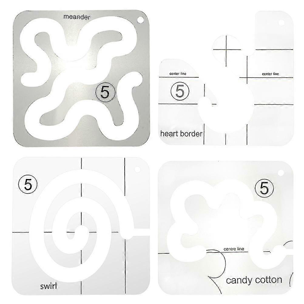 4pcs Acrylic Sewing Patchwork Rulers Stitching Plastic Frame Sewing Template