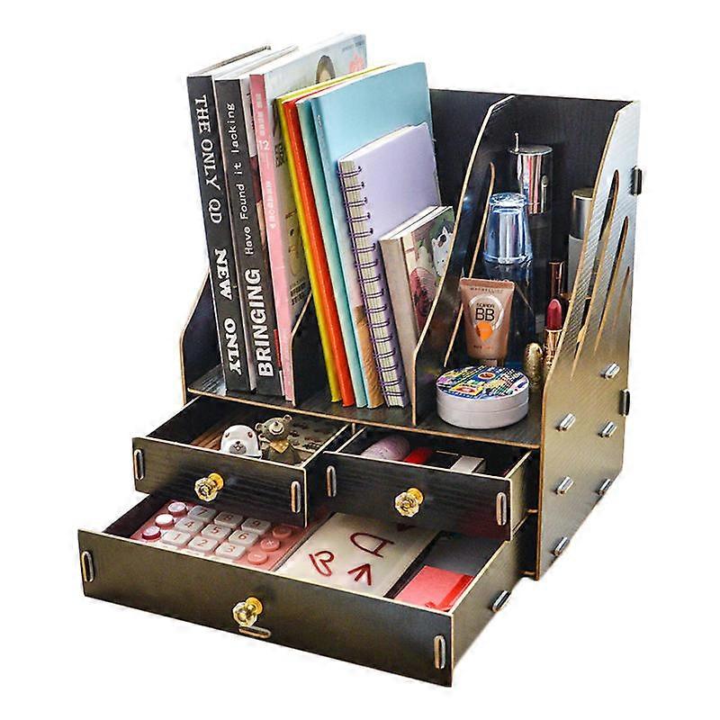Office Supplies Desktop Storage Box Drawer Type Book Stand Creative Bookshelf Materials Rack