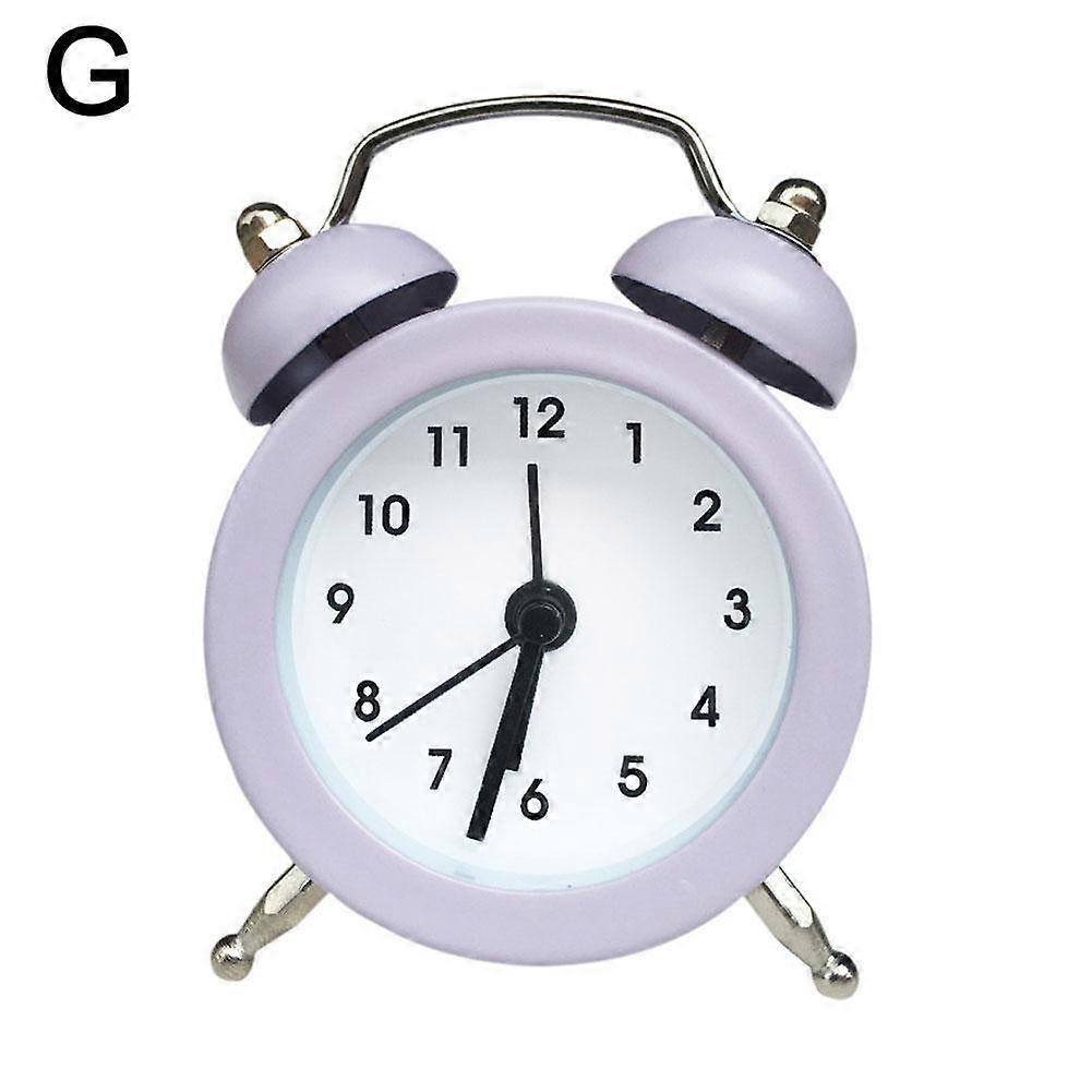 Mini Metal Alarm Clock Silent Movement Portable Desktop Decor For Bedroom