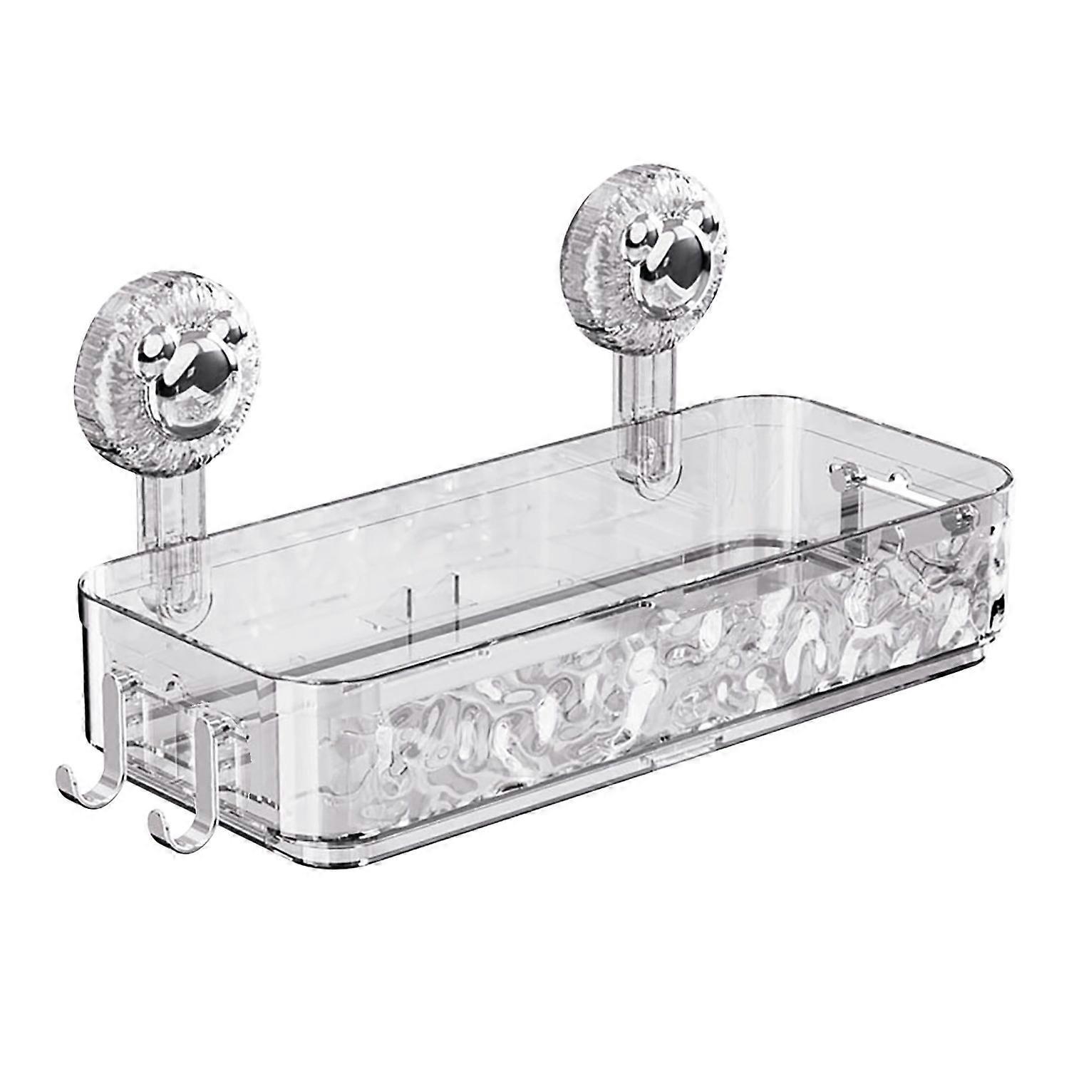 Suction Cup Storage Rack Kitchen Organizer Strong Load-bearing No Drilling Easy Install Wall-Mounted