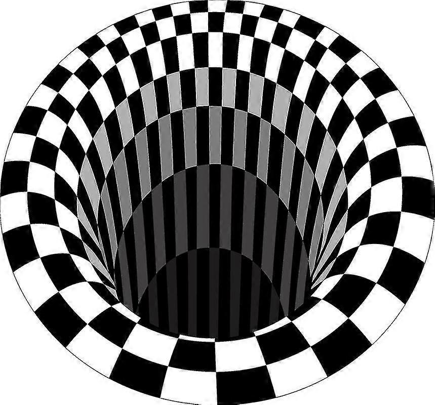 Round Carpet 3d Optical Illusion Area Carpet Non-slip Doormat