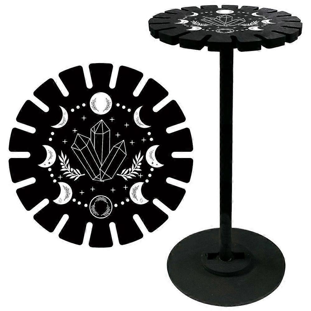 Wooden Wheel Wooden Display Shelf Black Holder Stand Rustic Divination Pendulum Storage Rack Witch Stuff Crystal 120x10mm Hole: 20mm