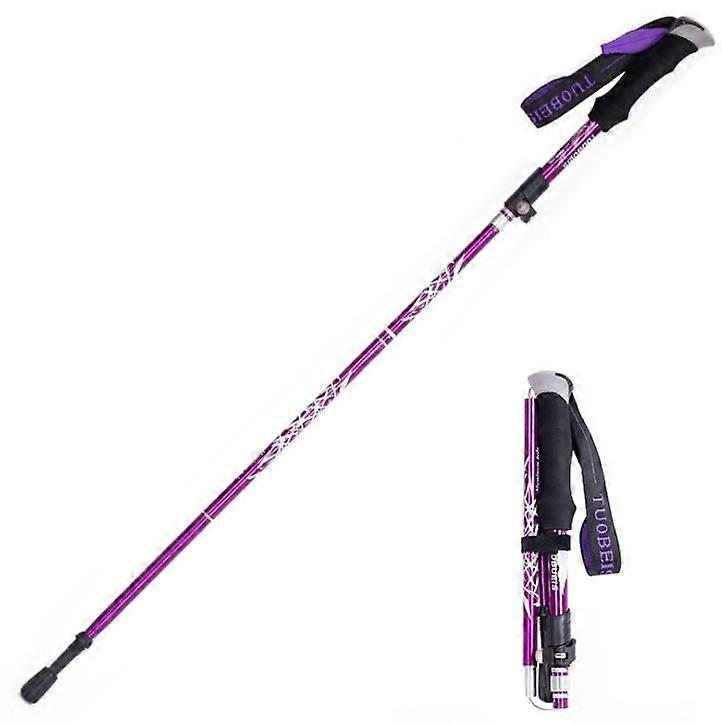 2pcs Trekking pole ultra-light telescopic folding trekking walking stick