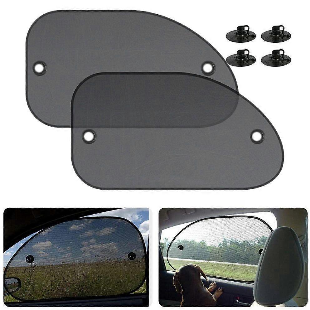 2Pcs Universal Size 25.59X14.96 Inch Car Sun Shade for Side Window with Suction Cups for Baby Kids
