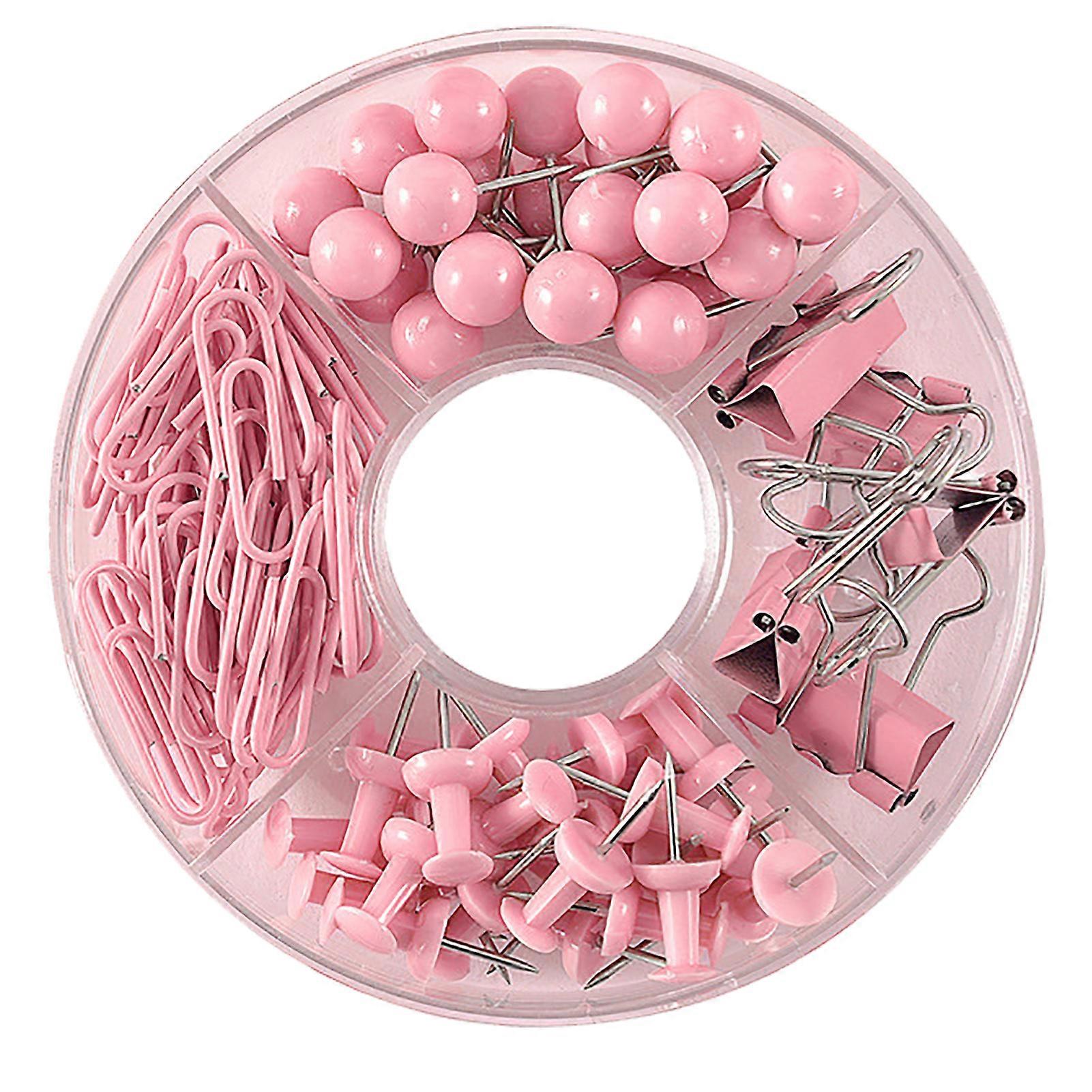 105pcs Push Pins Binder Clips Paper Clips Map Tacks Sets Multifunction Durability Office Clip Set