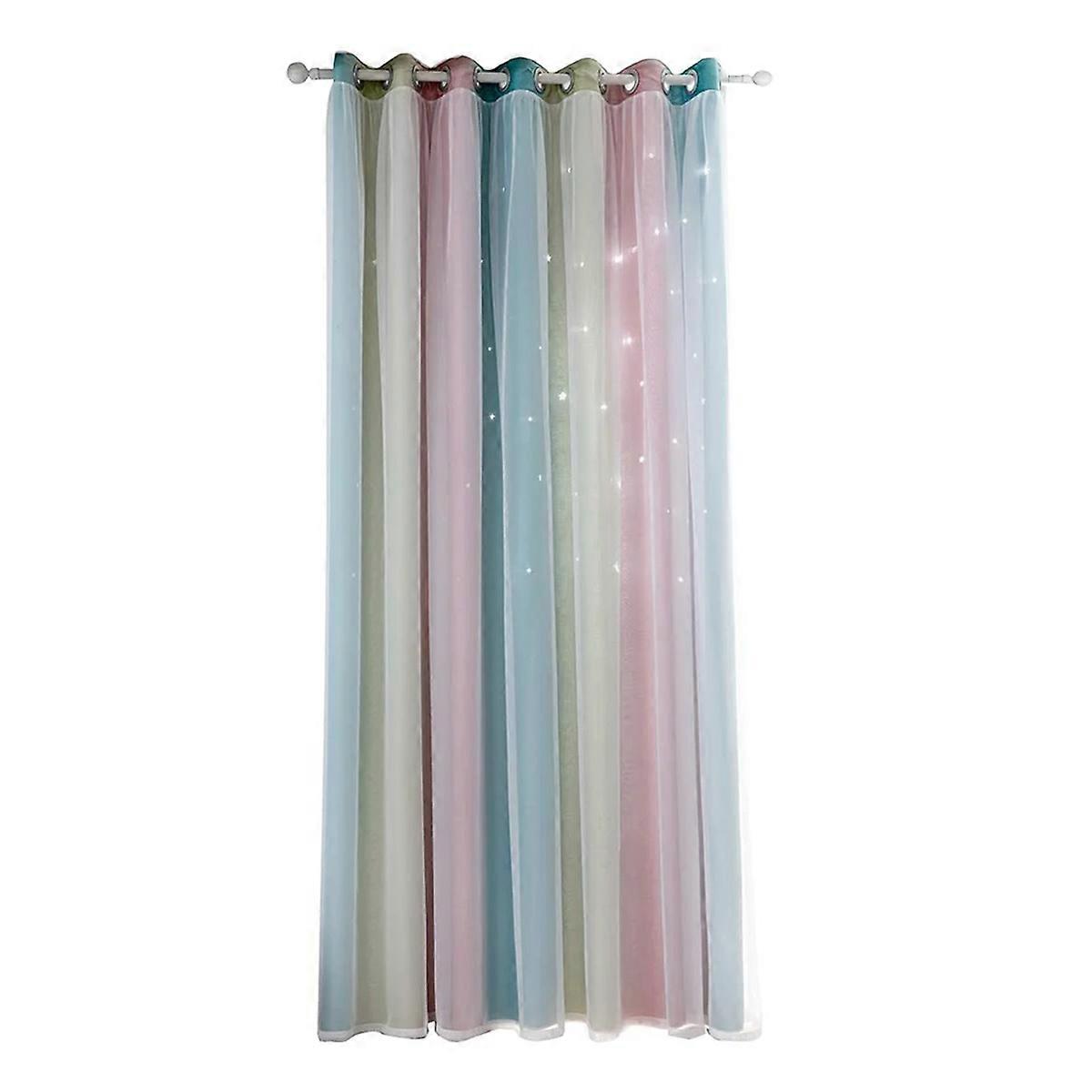 Double Layer Star-Cut Gradient Blackout Curtains