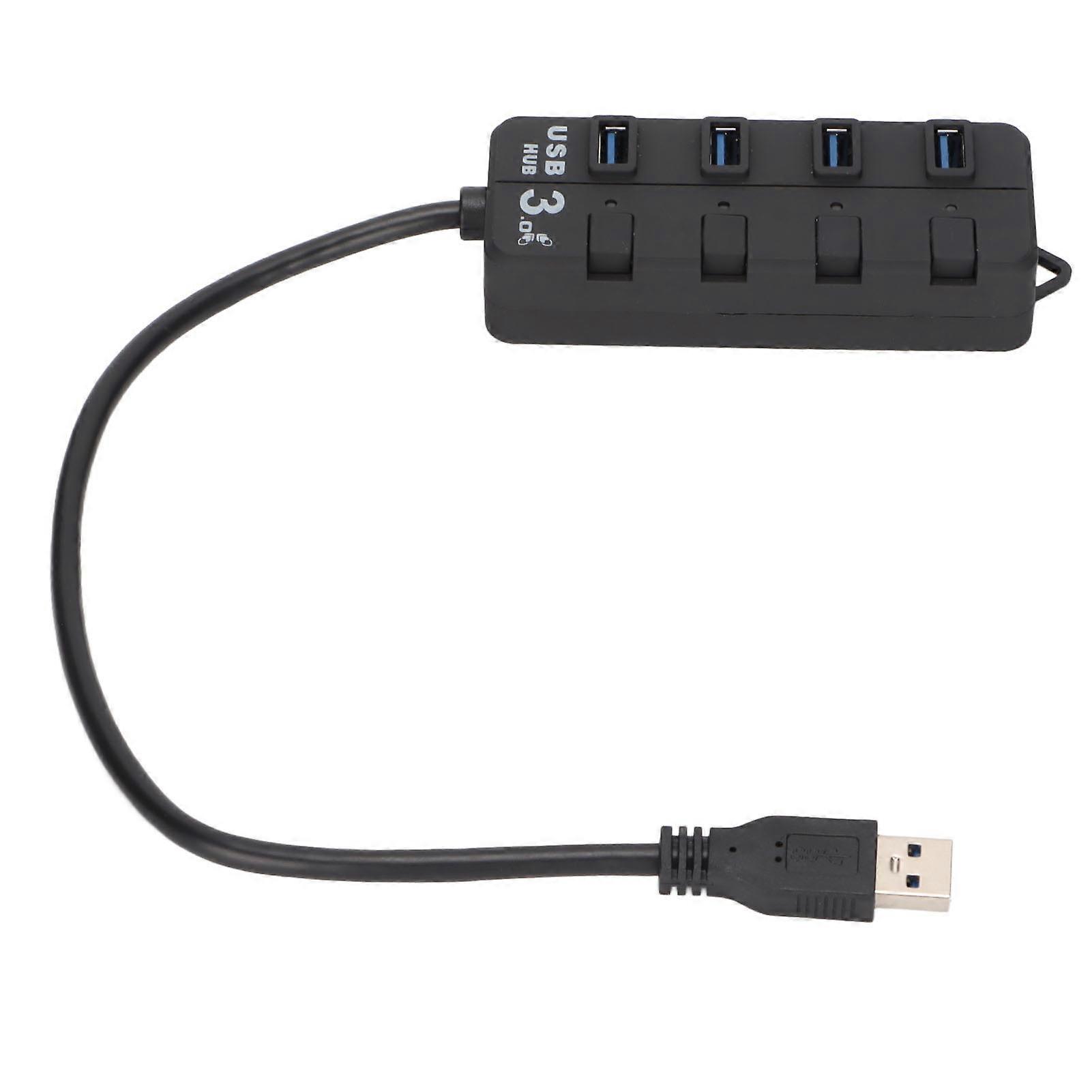 USB Hub 4 Port Independent Power Switch Transmission Stability External 3.5 Interface Electronics Supplies