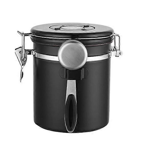1 Set 1200/1500/1800ml Stainless Steel Sealed Jar One Way Co2 Valve Practical Coffee Airtight Can Tea Leaves with Lid