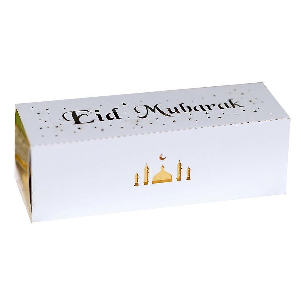 100pcs Eid Mubarak Candy Box Ramadan Kareem Chocolate Gift Boxes Islamique Musulman Blanc