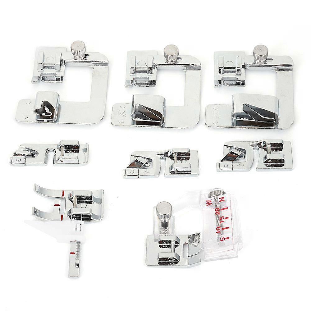 8Pcs Sewing Machine Presser Set Flat Hemming Press Foot Kit Sewing Machine Accessories