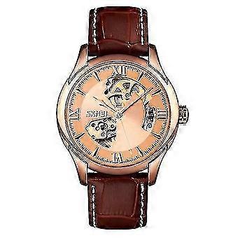 Skmei 9223 Men Automatic Hollow Through Bm Watch Student Watch Belt Mechanical Watch, Co