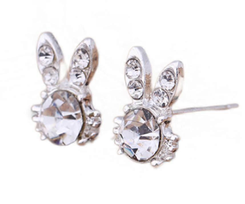 (Hvit diamant)Nye Kanin Stud Øredobber