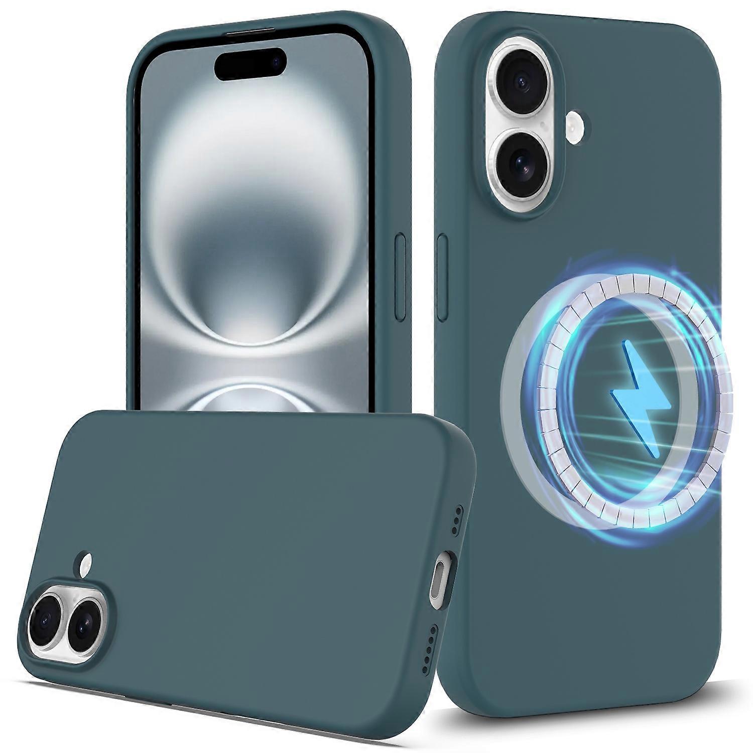 For iPhone 16 Case Compatible with MagSafe Liquid Phone Cover with Camera Touch Control Button
