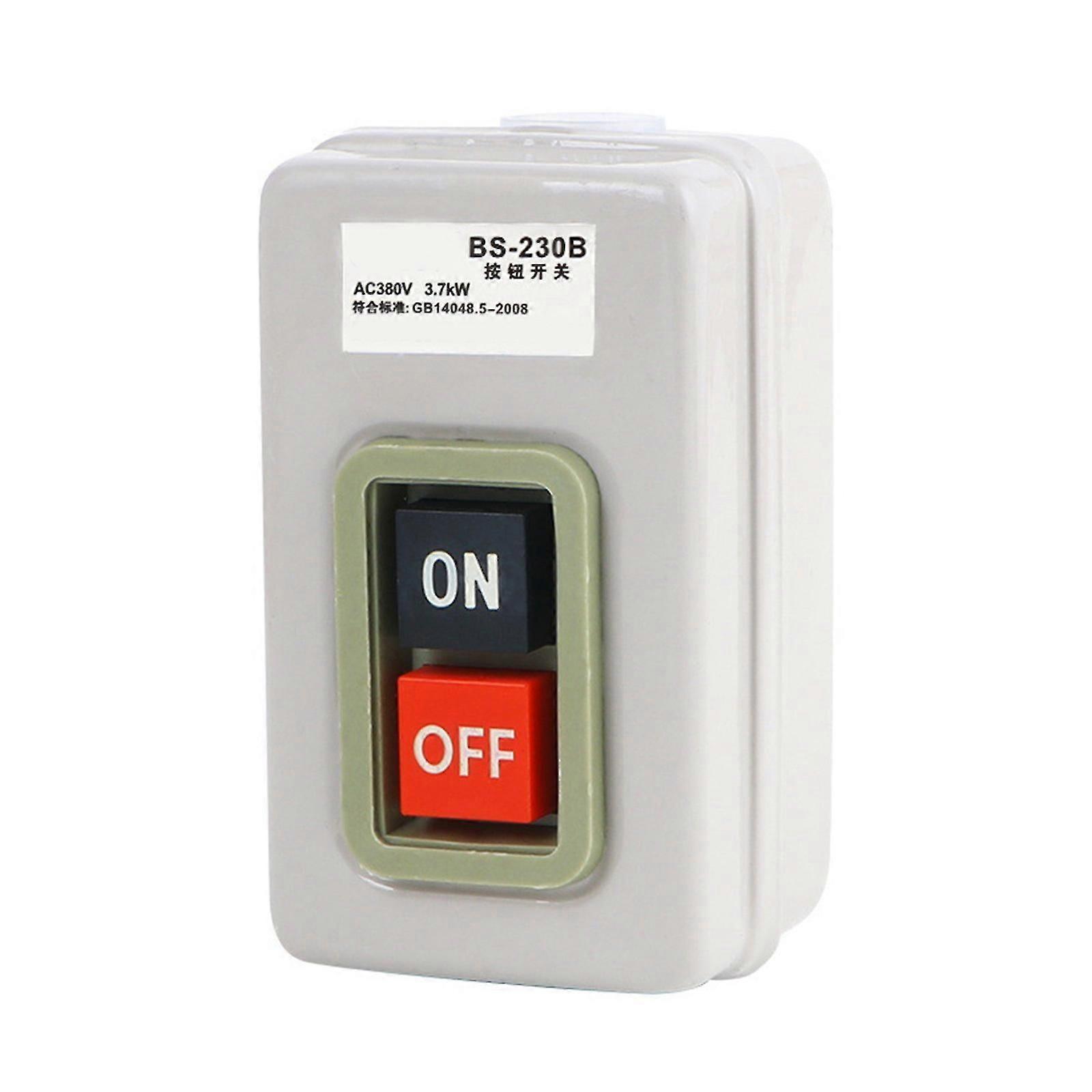 3.7kw 380v 3p 3 φάσεων διακόπτης ισχύος με κουμπί αυτόματης κλειδώματος ενεργοποίησης/απενεργοποίησης, σταθμός ελέγχου μηχανολογικού εξοπλισμού