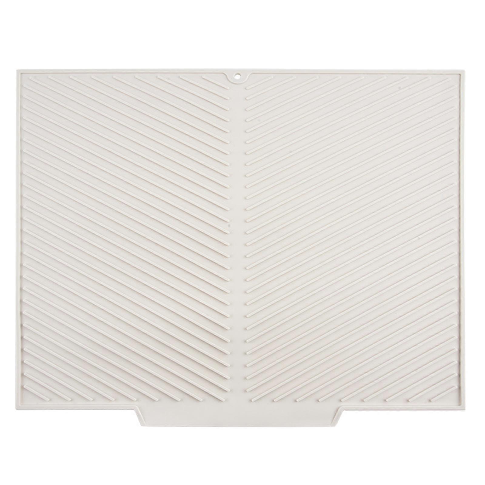 Functional Silicone Draining Mat Easy To Use Silicone Nonslip Draining Mat Table Placemat For Home Decoration White S