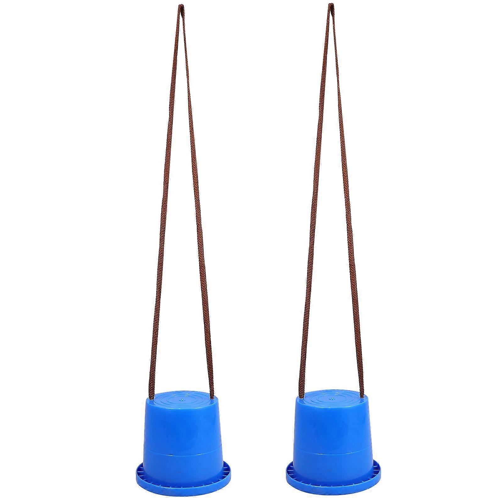 1ペア竹馬おもちゃ感覚トレーニング竹馬機器子供子供屋外ゲーム早期教育バランス能力開発玩具(青)