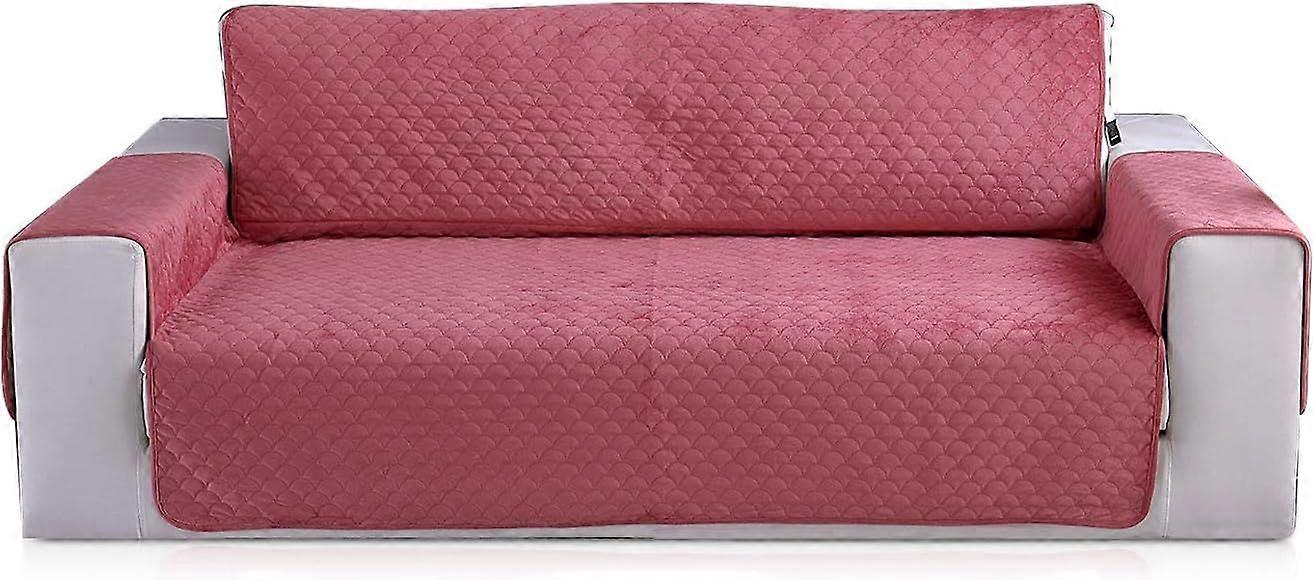 Rutschfester Sofabezug Sofaschoner Sofasesselschoner Sofaschoner Sofaschoner (rot, 2-Sitzer)