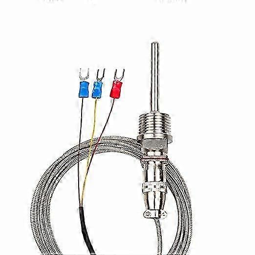 RTD Pt100の温度検出器の調査3ワイヤー2mケーブルの熱電対-58~572F (- 50-300C) 1/2" BSPの糸