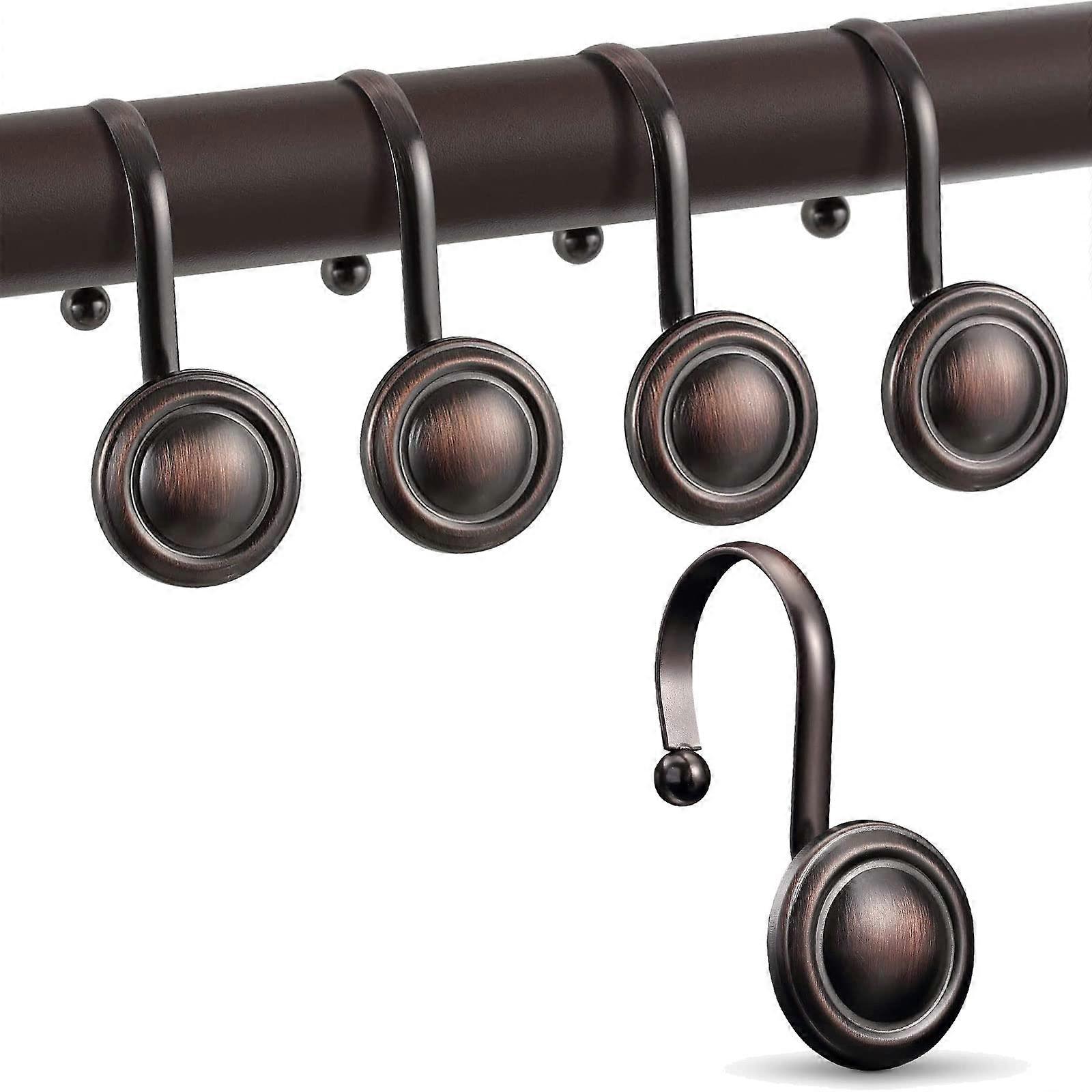 12 pcs Shower Curtain Hooks Rust Proof Decorative for Bath Room