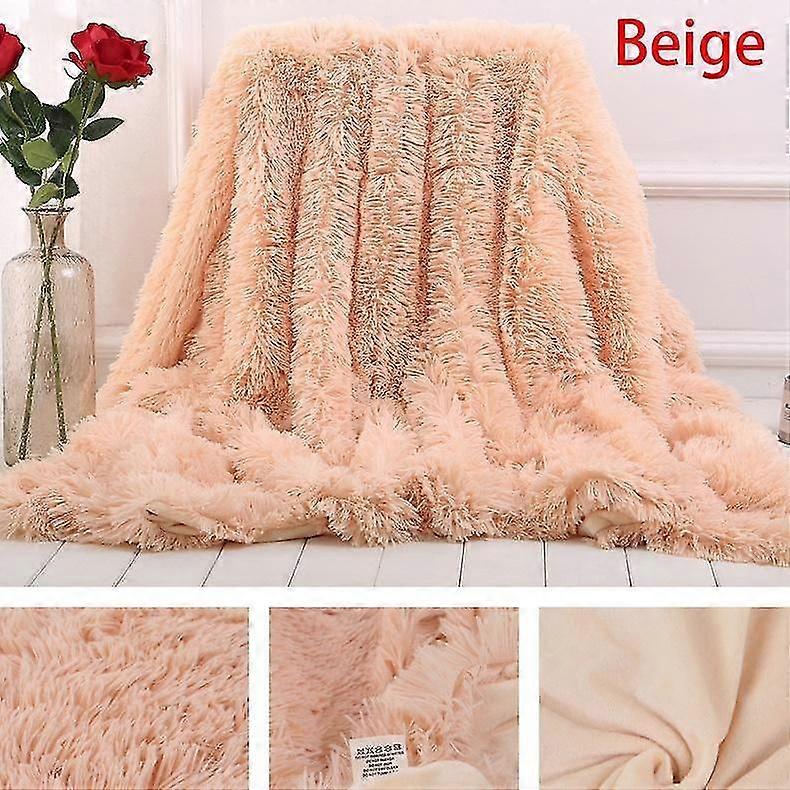 Mjuk fuskpäls korall fleecefilt vinter varm luddig lurvig lurvig fluffig filt överdrag lyx plysch luddigt sängöverdrag filt sängkläder