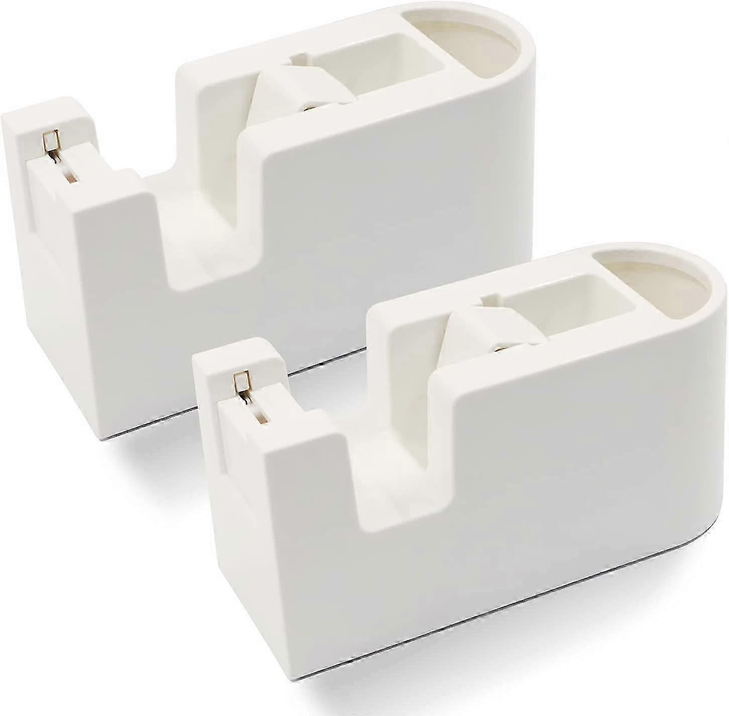Tape Cutter, 2 - Pack, Desktop Tape Dispenser with Built - in Cutter, Ideal for Office, Home and Crafts, Sturdy and Easy - to - Use Design