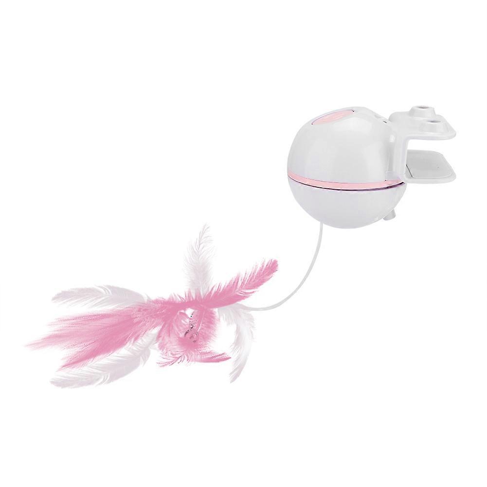USB Electric Cat Teaser Toy with Feather Wand, Automatic Motion Sensor, Interactive Play for Indoor Cats