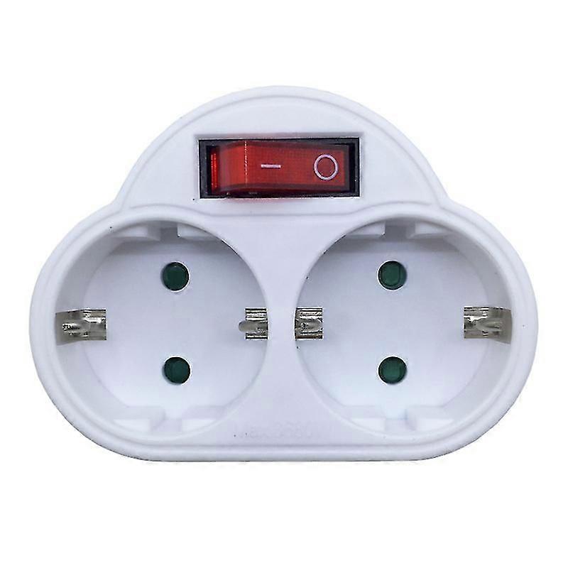 Regleta de 2 vías con interruptor, enchufes franceses, blanco