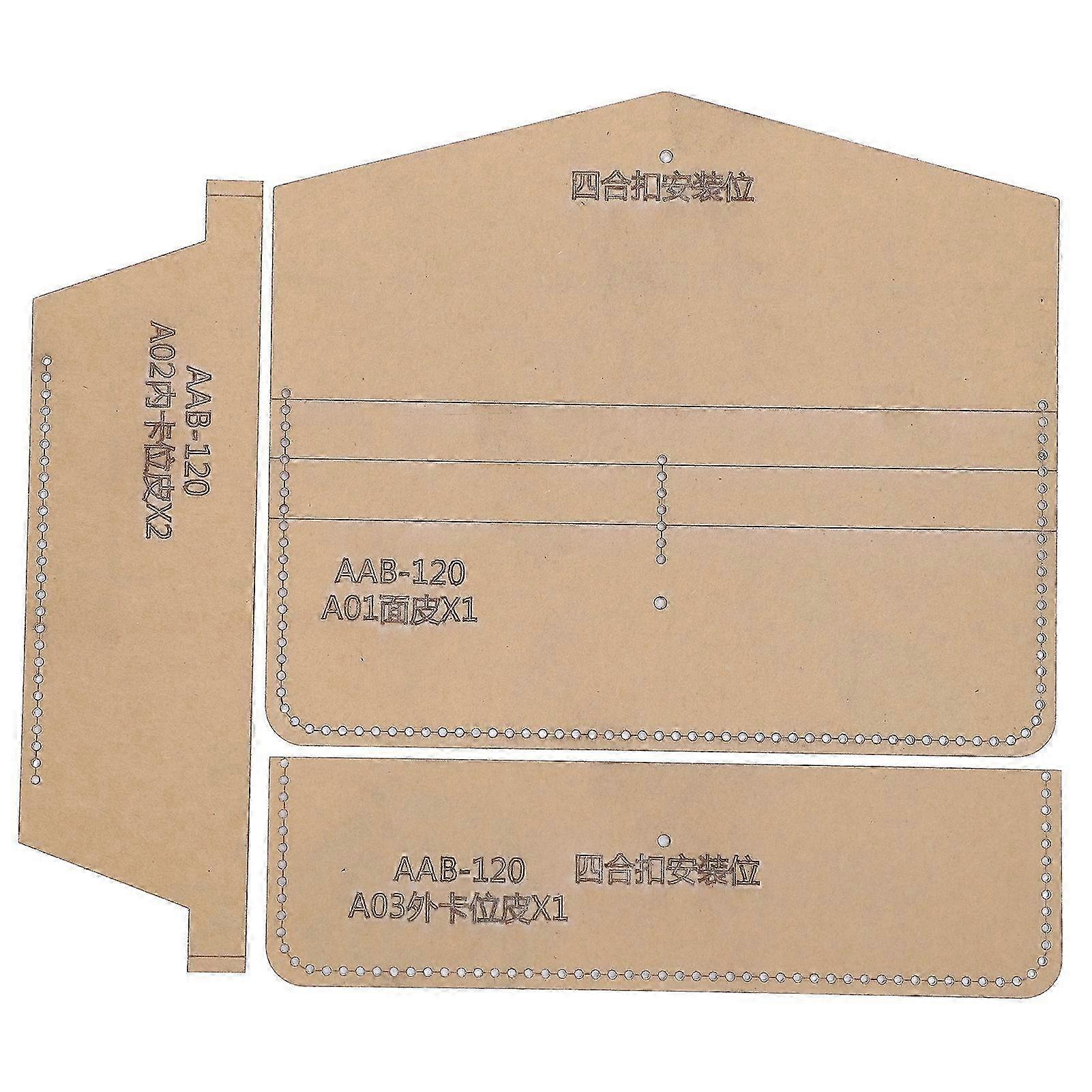 Long Wallet Acrylic Pattern Leather Cutting Template Model Set DIY Tool for Bags