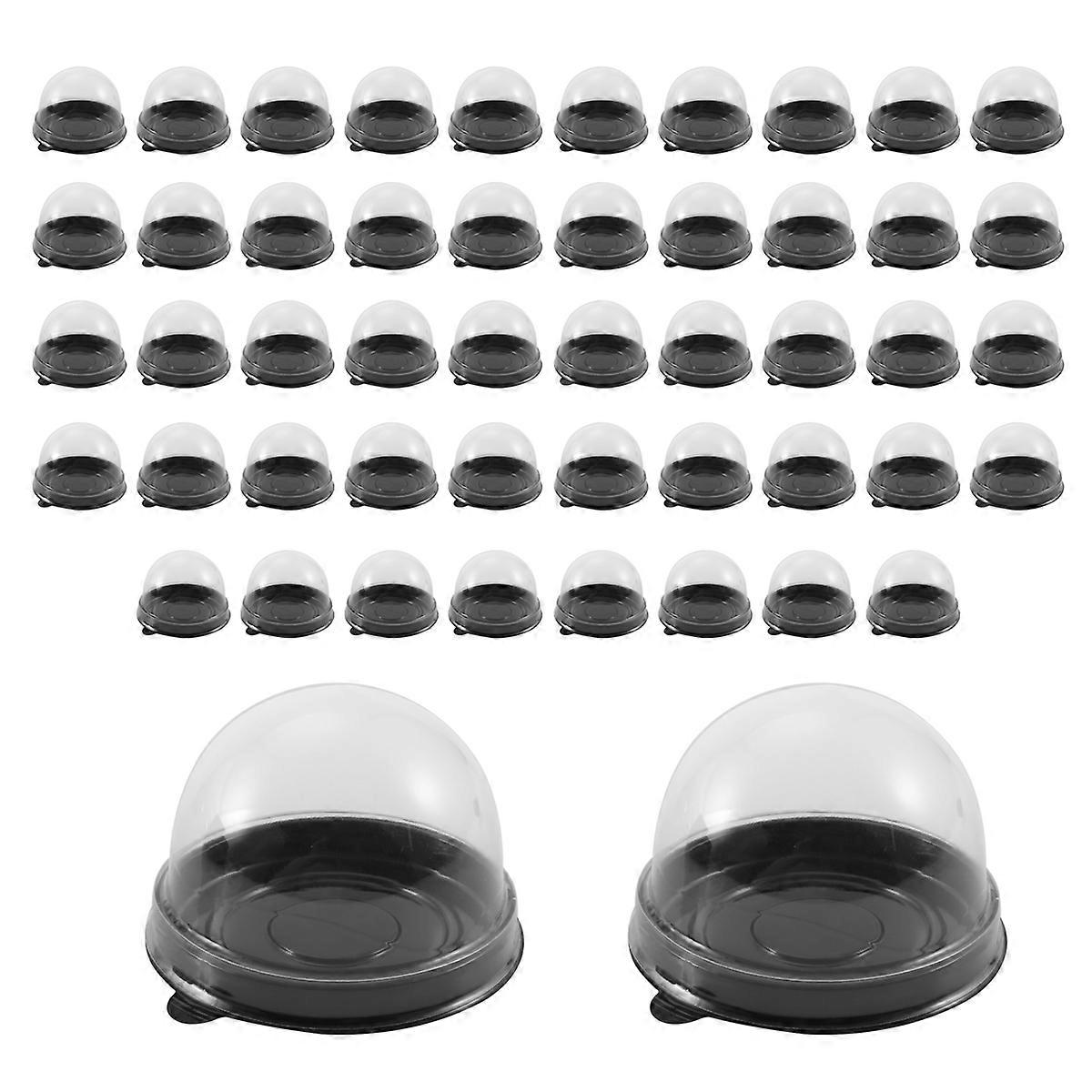 50 Pack Mini Cupcake Containers Clear Plastic Cake Box with Dome Lids for Muffin Mooncake Dessert Ch