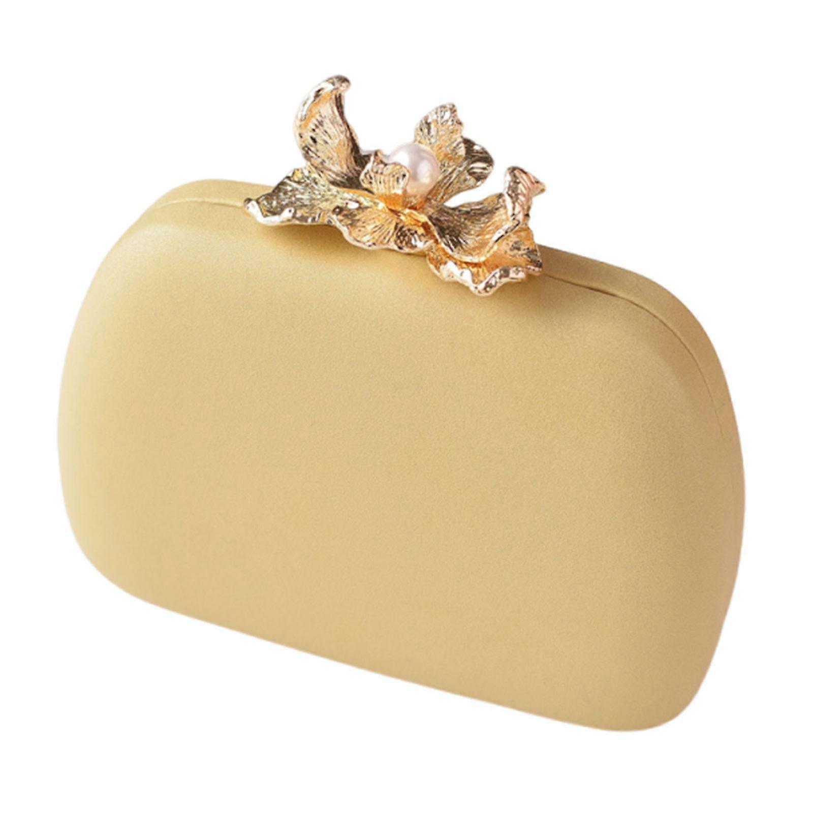 Sac à main moderne pour dames élégant embrayage sac à bandoulière avec sac à bandoulière en chaîne pour les mariages et les rassemblements de bal jaune