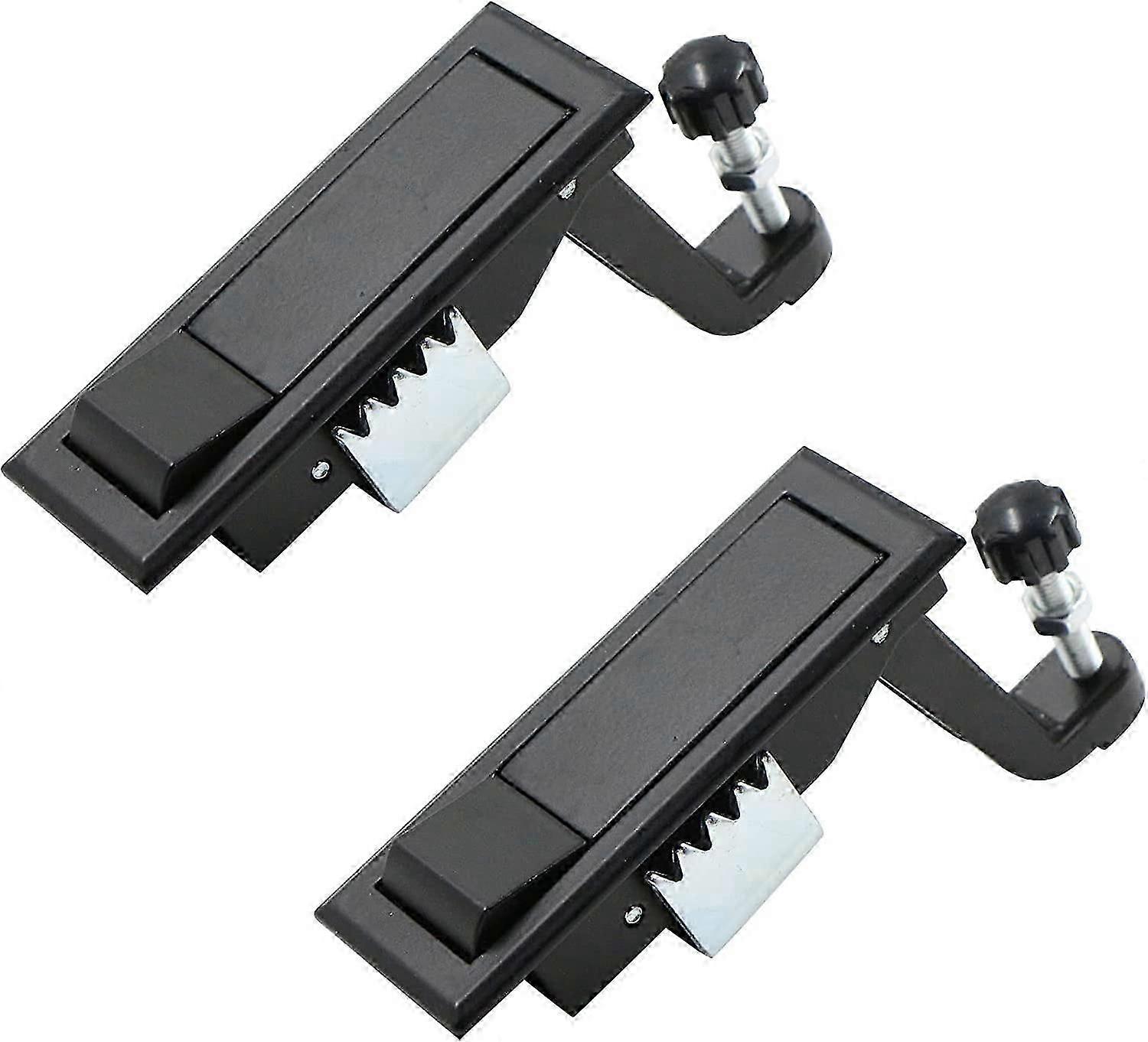2Pcs Cabinet Door Lock Push Button-Handle Cabinet Lockable,Black