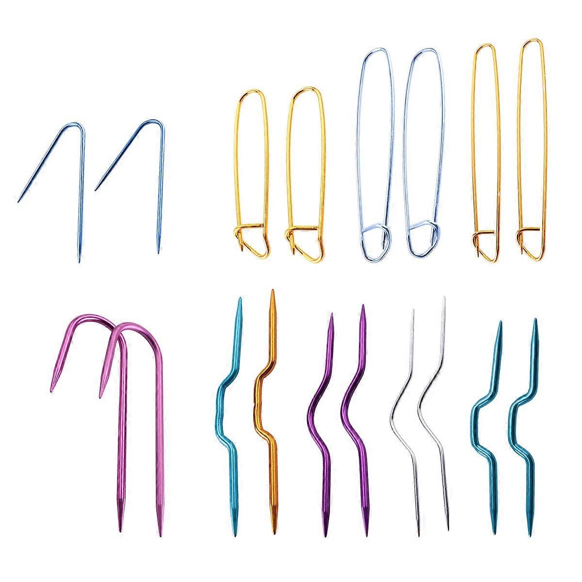 18 Pieces Cable Holders Aluminum Cable Needles Bent Needles