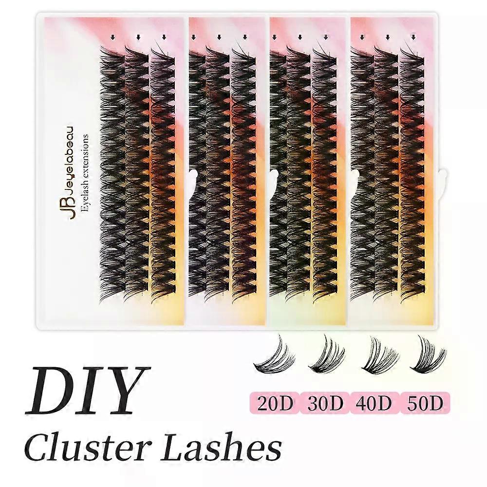 JB Jeyelabeau Russian Individual Cluster Lashes 60 Bundles DIY 8-16mm Eyelash Extension Volume Lash Clusters Natural Mink