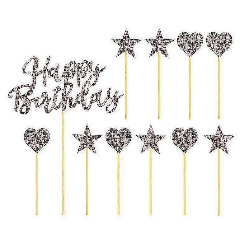 5set cake decorations, Glitter Cake Topper
