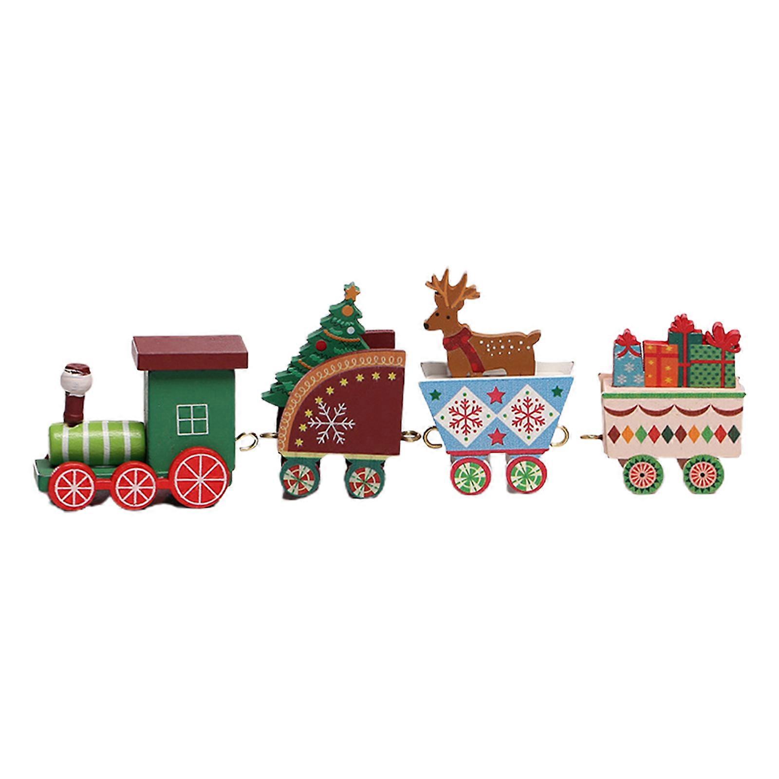 Jul Trä Tåg God Jul Dekorationer För Hem DIY Jul Ellernamn Utsökt Workmanshiip Julgran Flerfärgad