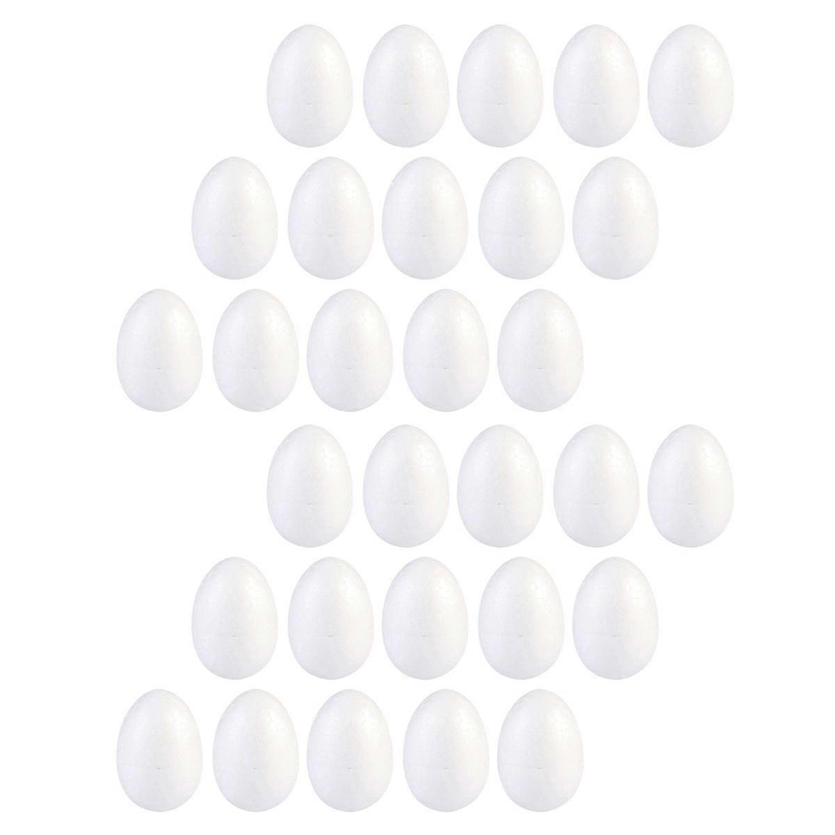 30pcs Painting Egg Teaching Children DIY Craft Practice Solid Egg Model (7x5.2cm)