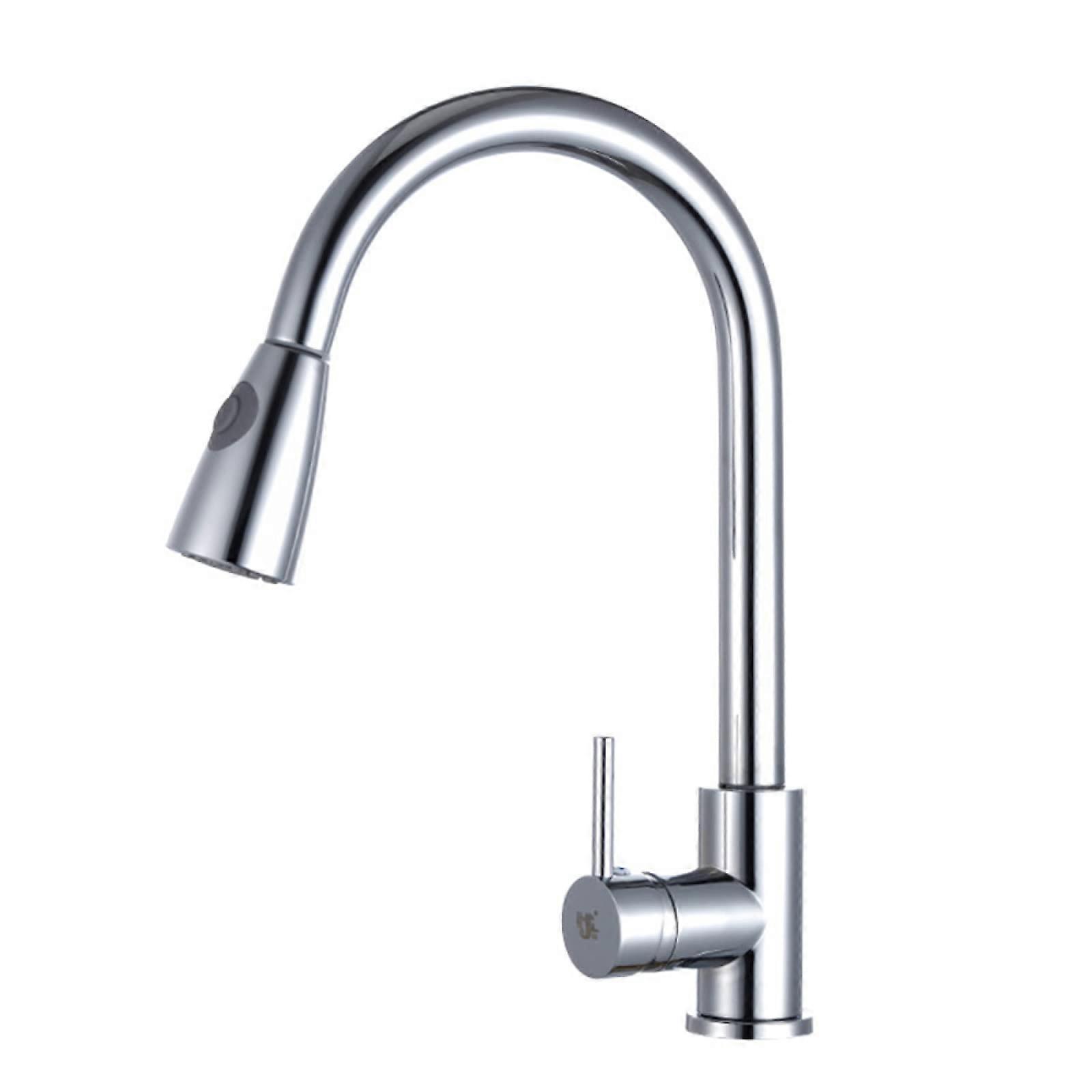 Kitchen Sink Faucet with Pull Down Sprayer, 360 Degree Swivel Head, 3 Functions Stream Spray Pause, 16.93"x7.87"x1.97", Black Silver